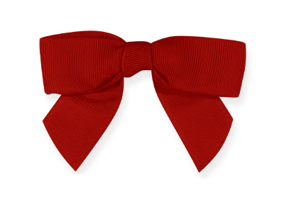 4 X 3-1/4 Red Satin Pre-Tied Bows With Twist Ties