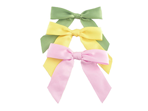 5/8 Ribbon - Pre-Tied Satin Twist Tie Bows - Lt.Pink - 100 Bows